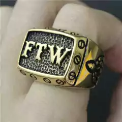 Anillo FTW (Fuck The World) dorado - KITCH TECH