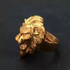 Anillo Bestia Leon Dorado Aleacion Zinc en internet