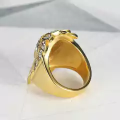 Anillo Cacique Dorado Aleacion Zinc con Strass en internet