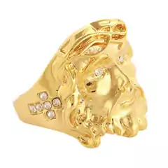 Anillo Cristo Dorado Aleacion Zinc con Strass - comprar online