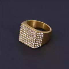 Anillo c/strass completo dorado - KITCH TECH