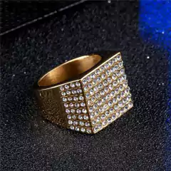 Anillo c/strass completo dorado - comprar online
