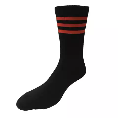 Medias caña alta negras/rojo