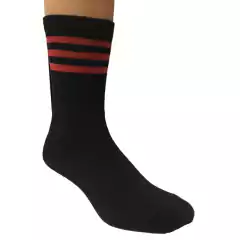 Medias caña alta negras/rojo - comprar online