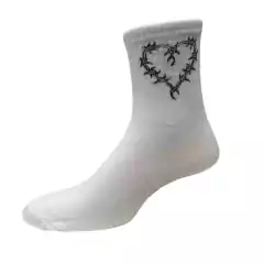 Medias Caña Alta Corazon Negro