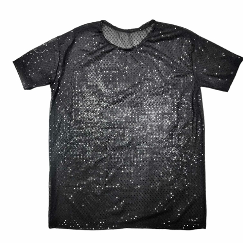Remera unisex Transparente micro Tul lentejuelas