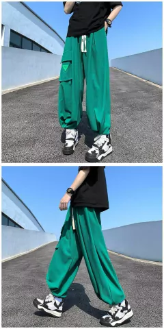 Pantalon Waffle Baggy Babucha Aladino Verde Streetwear Cargo Moda Joggers 126 Niños - comprar online