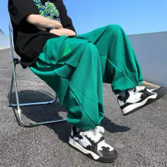 Imagen de Pantalon Waffle Baggy Babucha Aladino Verde Streetwear Cargo Moda Joggers 126 Niños