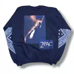 Buzo 2Pac Negro Cuello Redondo - comprar online