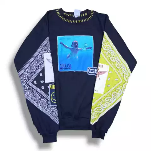 Buzo Nirvana Negro Cuello Redondo