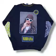 Buzo Nirvana Negro Cuello Redondo - comprar online