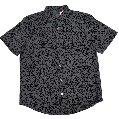 Camisa Manga Corta Terciopelo Noche