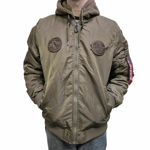 Campera Aviadora Bomber NASA Ocre Capucha Desmontable - comprar online