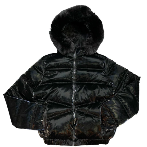 Campera Puffer Croptop Brillosa