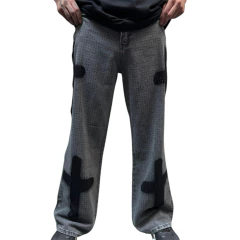 Imagen de Pantalon Baggy Intervenido Cruces Strass