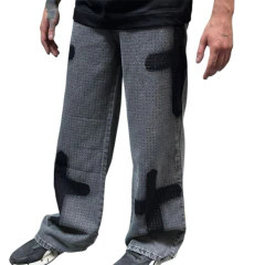 Pantalon Baggy Intervenido Cruces Strass - tienda online