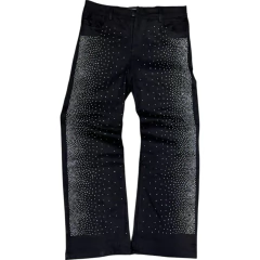 Pantalon Jean Baggy Full Black Intervenido Strass