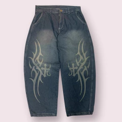 Pantalón Jean Baggy Y2k Tribal Cruz Tattoo - comprar online