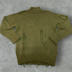 Buzo Sweater Ripped Verde Militar - comprar online