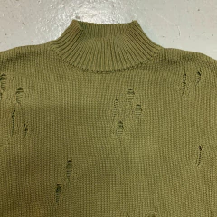 Buzo Sweater Ripped Verde Militar en internet