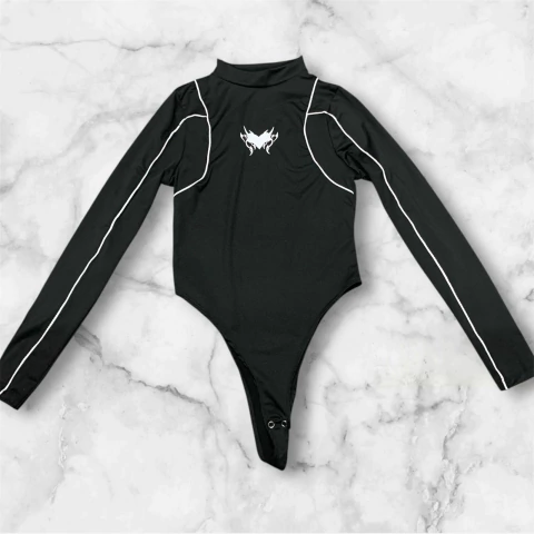 Body Heart Corazones Microfibra Manga Larga Negro