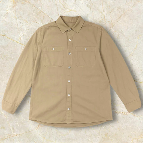 Camisa Manga Larga Gabardina Work Beige - comprar online