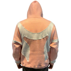 Image of Buzo con Cierre Hoodie Recortes Friza Rosa