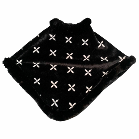 Poncho Peluche Corderoy Cruz Blanca - comprar online