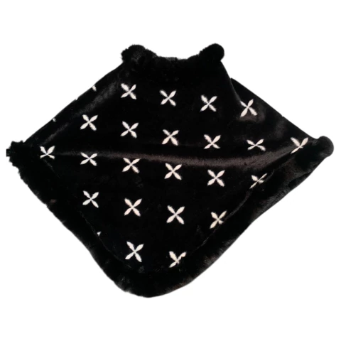 Poncho Peluche Corderoy Cruz Blanca - comprar online