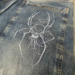 Pantalon Intervenido Jean Baggy Skull Spider