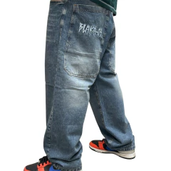 Pantalon Intervenido Jean Baggy Skull Spider - tienda online