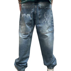 Pantalon Intervenido Jean Baggy Skull Spider - KITCH TECH