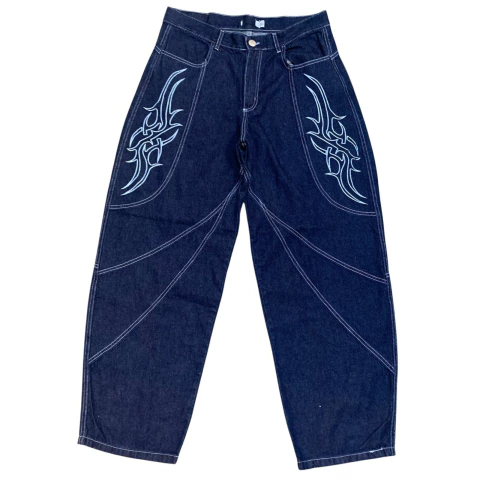 Pantalon Jean Baggy Tribal Dark Blue