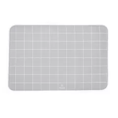 Alfombra de baño acolchonada Quad Gris
