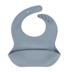 Babero de silicona Gris