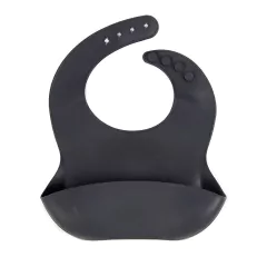 Babero de silicona Gris Oscuro
