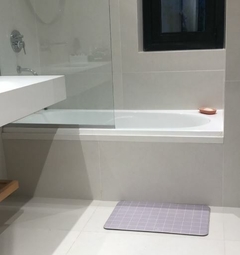 Alfombra de baño acolchonada Quad Gris en internet