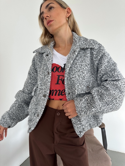 CHAQUETA GONF GRIS MELANGE - comprar online