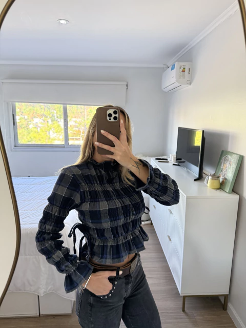 BLUSA JUANA BLUE CHECKS