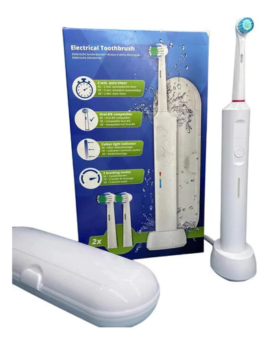 Cepillo De Dientes Oral Electrico De Oscilacion Redondo Usb recargable incluye 2 cabezales y estuche - comprar online