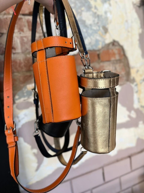 Portabotella de cuero