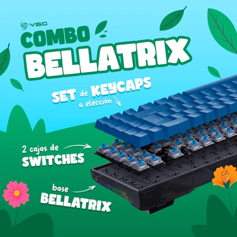 Combo VSG Teclado Bellatrix + Keycaps + Switches Box