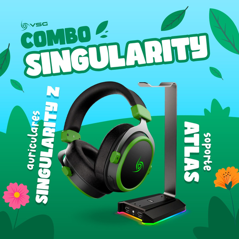 Combo Headset Singularity Z + Soporte Atlas