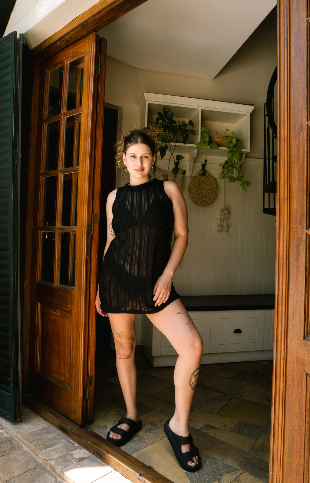 Vestido Playa Crochet - Negro