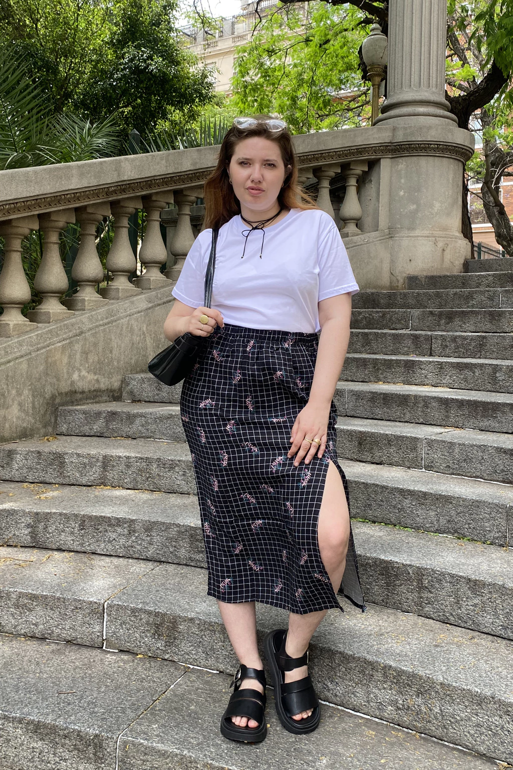 Falda Midi Grid