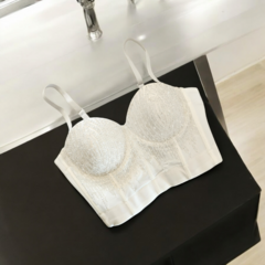T837 BUSTIER IMPORTADO CANUTILLO BLANCO - Mora Mia
