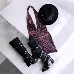 V587 VESTIDO BUCHE PROFUNDO PRINT - comprar online