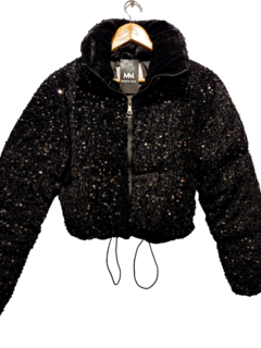 Imagen de CAM76 CAMPERA PUFFER LENTEJUELAS NEGRO