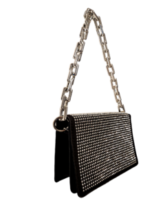 ACC769 MINI BAG CUADRO STRASS PLATA - comprar online