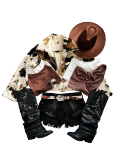 CAM117 CAMPERA COW CHOCO - comprar online